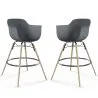 Banco de Bar - Design Escandinavo - Pernas de Madeira - Pack de 2 - Nordika image 9