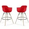 Banco de Bar - Design Escandinavo - Pernas de Madeira - Pack de 2 - Nordika image 9