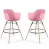 Banco de Bar - Design Escandinavo - Pernas de Madeira - Pack de 2 - Nordika image 9