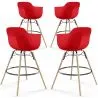 Banco de Bar - Design Escandinavo - Pernas de Madeira - Pack de 4 - Nordika image 9