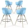 Banco de Bar - Design Escandinavo - Pernas de Madeira - Pack de 4 - Nordika image 9