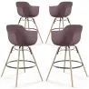Banco de Bar - Design Escandinavo - Pernas de Madeira - Pack de 4 - Nordika image 9