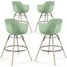 Banco de Bar - Design Escandinavo - Pernas de Madeira - Pack de 4 - Nordika image 9