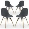 Cadeira de Jantar - Design Escandinavo - Pernas de Madeira - Pack de 4 - Skögur image 9