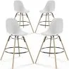 Bancos de Bar - Design Escandinavo - Pernas de Madeira - Pack de 4 - Skögur image 9