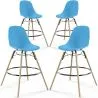 Bancos de Bar - Design Escandinavo - Pernas de Madeira - Pack de 4 - Skögur image 9