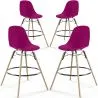 Bancos de Bar - Design Escandinavo - Pernas de Madeira - Pack de 4 - Skögur image 9