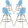 Bancos de Bar - Design Escandinavo - Pernas de Madeira - Pack de 4 - Skögur image 9