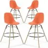 Bancos de Bar - Design Escandinavo - Pernas de Madeira - Pack de 4 - Skögur image 9