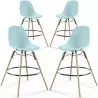 Bancos de Bar - Design Escandinavo - Pernas de Madeira - Pack de 4 - Skögur image 9