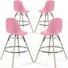 Bancos de Bar - Design Escandinavo - Pernas de Madeira - Pack de 4 - Skögur image 9