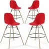 Bancos de Bar - Design Escandinavo - Pernas de Madeira - Pack de 4 - Skögur image 9