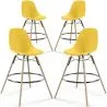 Bancos de Bar - Design Escandinavo - Pernas de Madeira - Pack de 4 - Skögur image 9