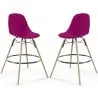 Banco de Bar - Design Escandinavo - Pernas de Madeira - Pack de 2 - Skögur image 9