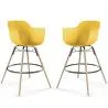 Bancos de Bar - Design Escandinavo - Pernas de Madeira Escura - Pack de 2 - Nordika image 9
