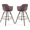 Bancos de Bar - Design Escandinavo - Pernas de Madeira Escura - Pack de 2 - Nordika image 9