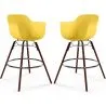 Bancos de Bar - Design Escandinavo - Pernas de Madeira Escura - Pack de 2 - Nordika image 9
