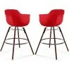 Bancos de Bar - Design Escandinavo - Pernas de Madeira Escura - Pack de 2 - Nordika image 9