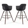 Bancos de Bar - Design Escandinavo - Pernas de Madeira Escura - Pack de 2 - Nordika image 9