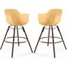 Bancos de Bar - Design Escandinavo - Pernas de Madeira Escura - Pack de 2 - Nordika image 9