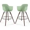 Bancos de Bar - Design Escandinavo - Pernas de Madeira Escura - Pack de 2 - Nordika image 9
