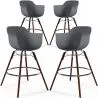 Bancos de Bar - Design Escandinavo - Pernas de Madeira Escura - Pack de 4 - Nordika image 9
