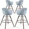 Bancos de Bar - Design Escandinavo - Pernas de Madeira Escura - Pack de 4 - Nordika image 9