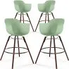 Bancos de Bar - Design Escandinavo - Pernas de Madeira Escura - Pack de 4 - Nordika image 9