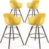 Bancos de Bar - Design Escandinavo - Pernas de Madeira Escura - Pack de 4 - Nordika image 9