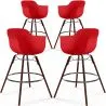 Bancos de Bar - Design Escandinavo - Pernas de Madeira Escura - Pack de 4 - Nordika image 9