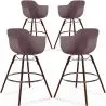 Bancos de Bar - Design Escandinavo - Pernas de Madeira Escura - Pack de 4 - Nordika image 9