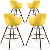 Bancos de Bar - Design Escandinavo - Pernas de Madeira Escura - Pack de 4 - Nordika image 9