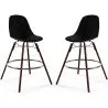 Bancos de Bar - Design Escandinavo - Pernas de Madeira Escura - Pack de 2 - Skögur image 9
