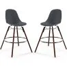 Bancos de Bar - Design Escandinavo - Pernas de Madeira Escura - Pack de 2 - Skögur image 9