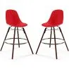 Bancos de Bar - Design Escandinavo - Pernas de Madeira Escura - Pack de 2 - Skögur image 9