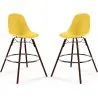 Bancos de Bar - Design Escandinavo - Pernas de Madeira Escura - Pack de 2 - Skögur image 9
