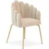 Cadeira de Jantar Glam Design Concha em Veludo - Pernas Douradas - Shell image 9