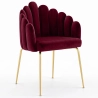 Cadeira de Jantar Glam Design Concha em Veludo - Pernas Douradas - Shell image 9