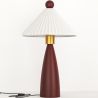 Candeeiro de mesa com base em madeira e abat-jour em cimento branco - Ambiana image 9