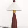 Candeeiro de mesa com base em madeira e abat-jour em cimento branco - Ambiana image 9