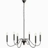 Candeeiro Suspenso de Metal Estilo Lustre Preto Mate – 6 Braços - Lumella image 9