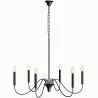 Candeeiro Suspenso de Metal Estilo Lustre Preto Mate – 6 Braços - Lumella image 9