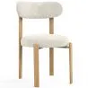 Cadeira de jantar Estofada em chenille - Pernas com efeito de carvalho - Design ergonômico e moderno - Okare image 9