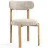 Cadeira de jantar Estofada em chenille - Pernas com efeito de carvalho - Design ergonômico e moderno - Okare image 9