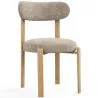 Cadeira de jantar Estofada em chenille - Pernas com efeito de carvalho - Design ergonômico e moderno - Okare image 9
