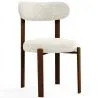 Cadeira de jantar estofada em Chenille – Pernas com efeito de madeira escura – Design ergonômico e moderno – Okare image 9