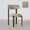 Cadeira de jantar estofada em Chenille – Pernas com efeito de madeira escura – Design ergonômico e moderno – Okare image 9