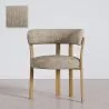Poltrona de sala de estar com apoios de braços estofada em Chenille – Pernas com efeito de Carvalho – Design ergonômico e moderno – Okare image 9