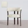 Poltrona de sala de estar com apoios de braços estofada em Chenille – Pés com efeito de madeira escura – Design ergonômico e moderno – Okare image 9