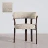Poltrona de sala de estar com apoios de braços estofada em Chenille – Pés com efeito de madeira escura – Design ergonômico e moderno – Okare image 9